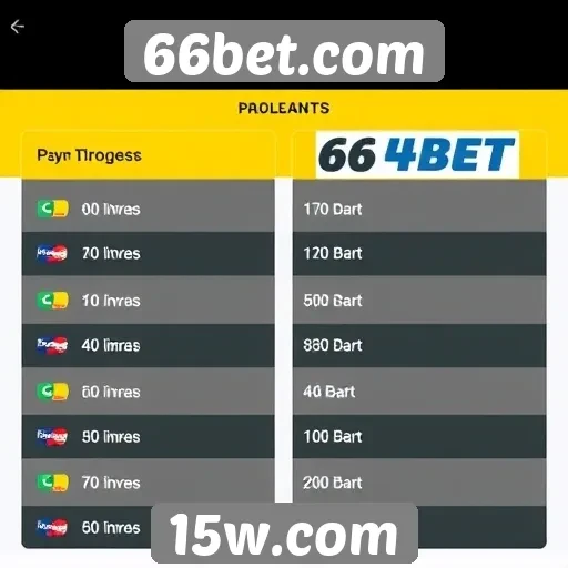Métodos de pagamento aceitos no 66bet.com